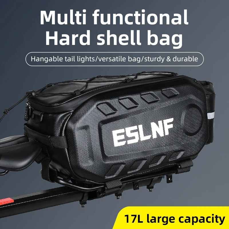 Waterproof Hard Shell 17L Bike Bag with Large Capacity for Mountain and Road Riding
