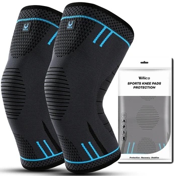 1 Pcs Compression Knee Support Sleeve Elastic Breathable Knee Pads Brace Springs Gym Sports Protector Basketball Volleyball Run 1