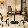 32 Inch Round Dining Table, Black Tulip Dining Table Tulip Table W/0.71" Thickness & Metal Pedestal Base for 2 to 4 People 3