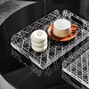 Luxury Vine Pattern Plastics Tray Plaid Jewelry Aromatherapy Storage Plate Living Room Water Cup Trays Desktop Home Decoration 1