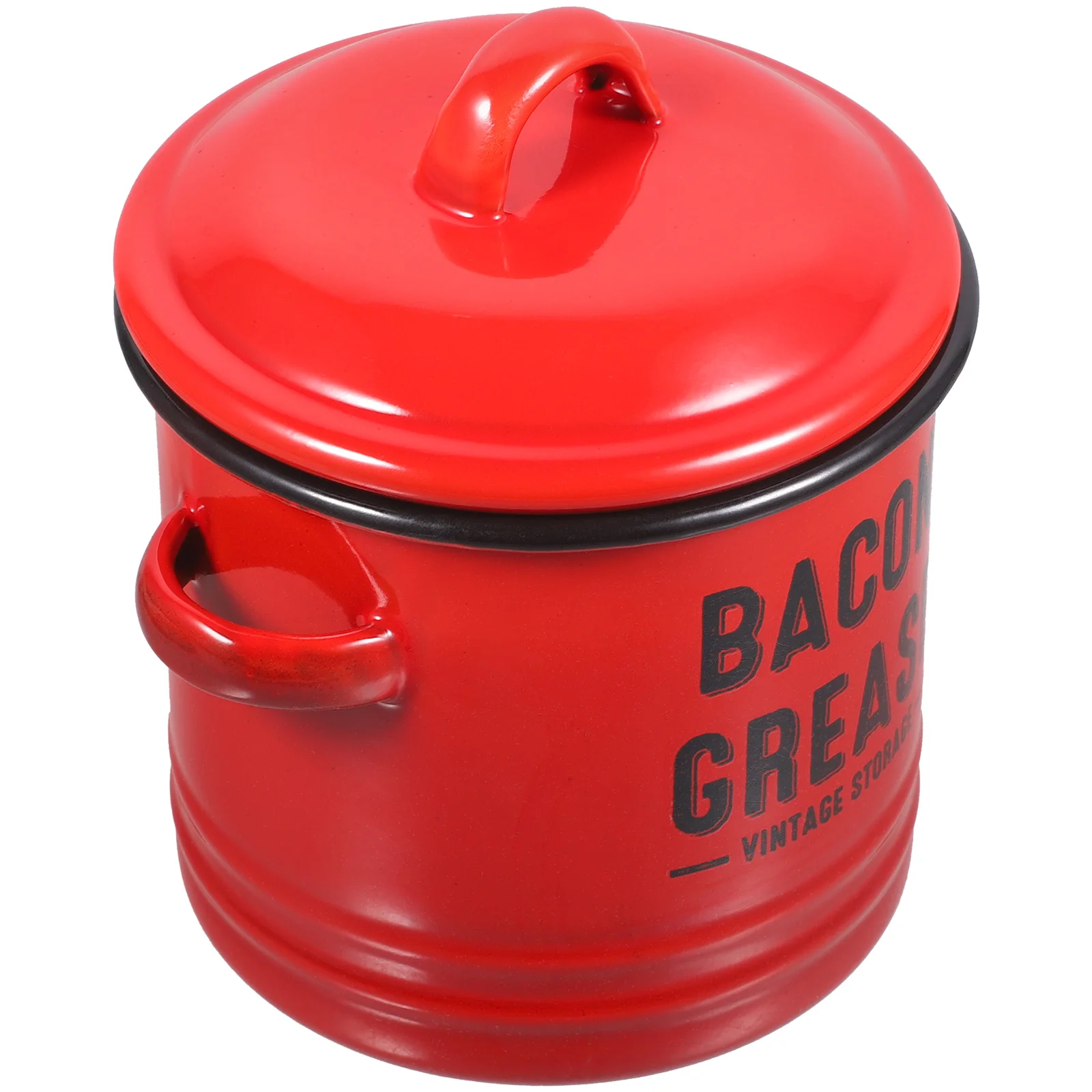 

Lard Can Kitchen Stockpot Bacon Grease Container Pasta Enamel Vintage Cooking Glass Casserole Dish with Lid