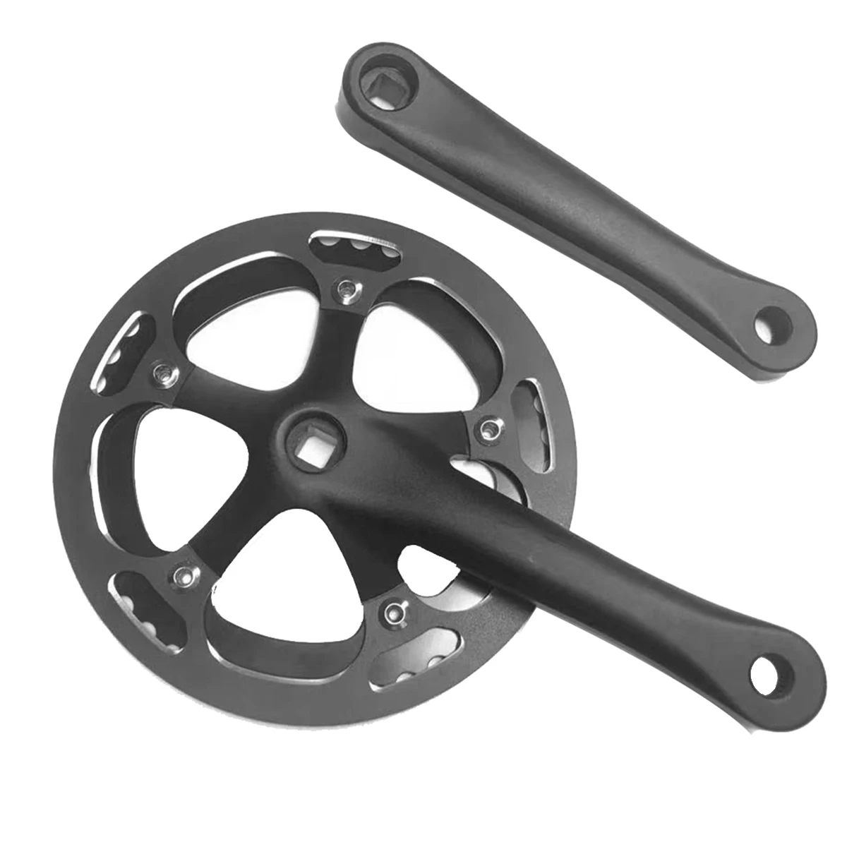

48T Folding Bike Crank Set Single Speed Bicycle Crankset 170mm Tooth Plate CNC Protect Cover Bike Crank Set Sprocket