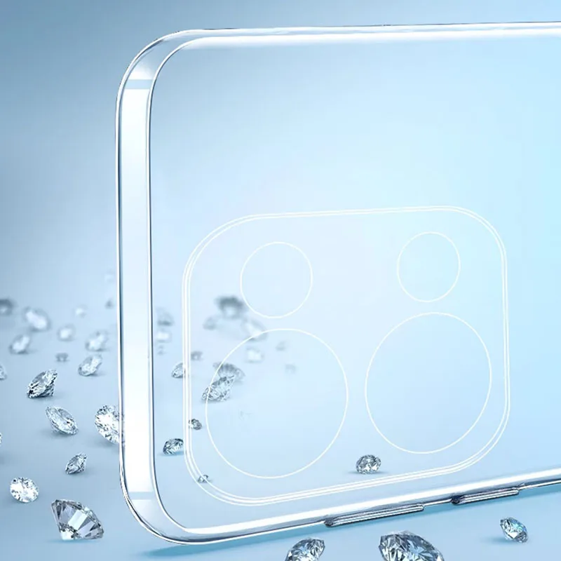 Crystal Clear Soft TPU Phone Case with Camera Protection - Thin Transparent Back Cover Shell