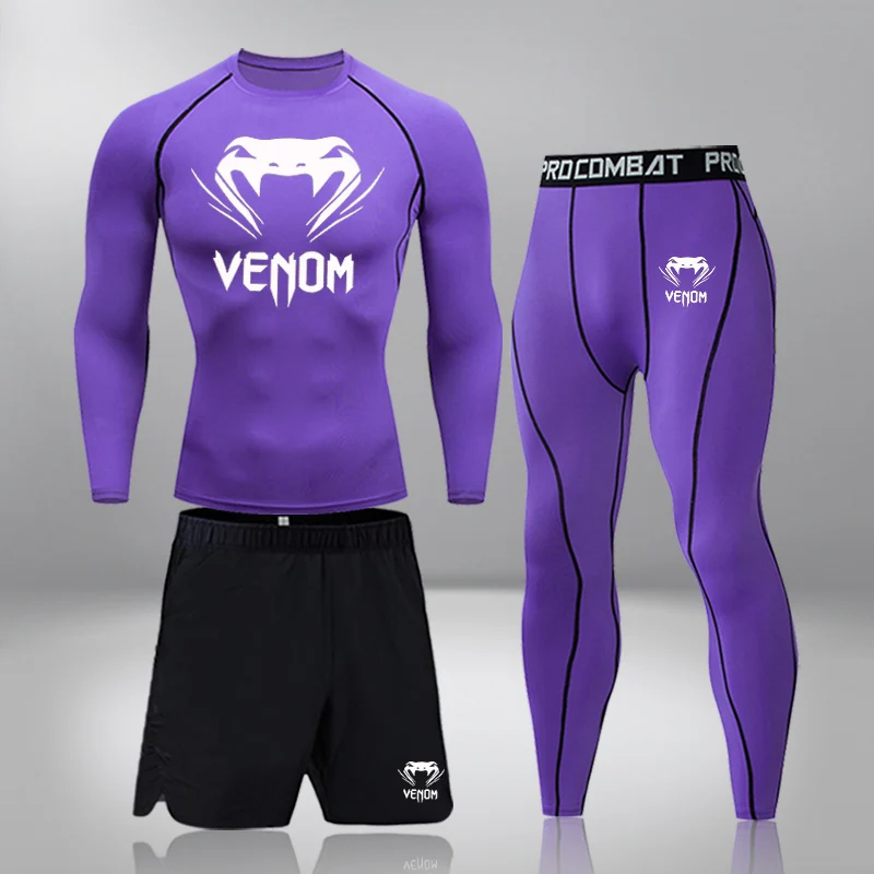Men's Compression Sportswear Suits Gym Tights Training Clothes Workout Jogging Sports Set Running Rashguard Tracksuit For Men 3