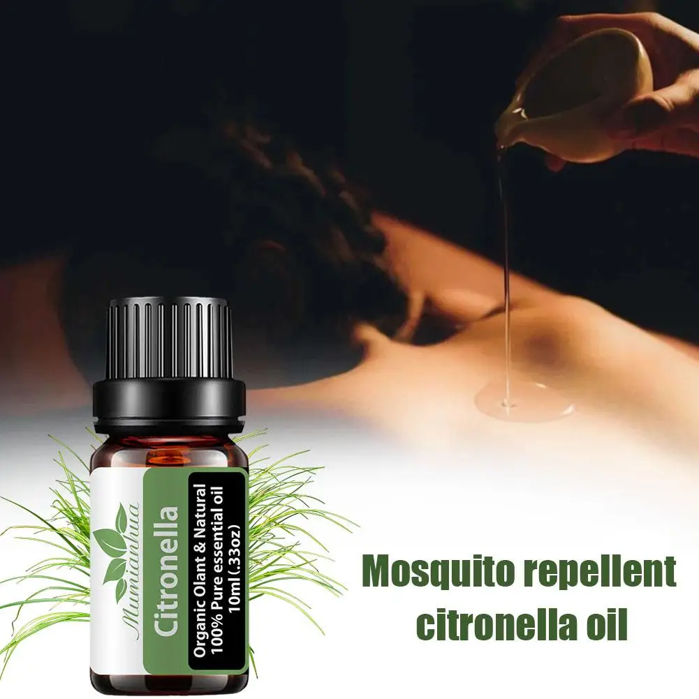 

10ml Citronella Essential Oil Diffuser Pure Natural Eucalyptus Aromatic Lavender Tea Oil Basil Peppermint Vanilla Tree Clov Y7R9