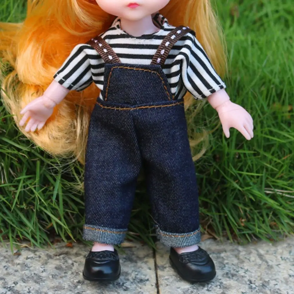 16cm Doll Clothes High-end Dress Up Mini Cute Dolls Skirt Suit Jeans Pants T-shirt Skirt Suit Kids Gift Toy DIY Doll Accessories