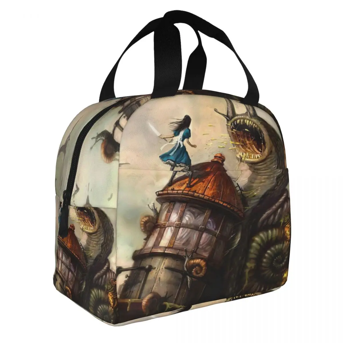 

Alice Madness Returns,Video Game Lunch Bento Bags Portable Aluminum Foil thickened Thermal Cloth Lunch Bag for Women Men Boy
