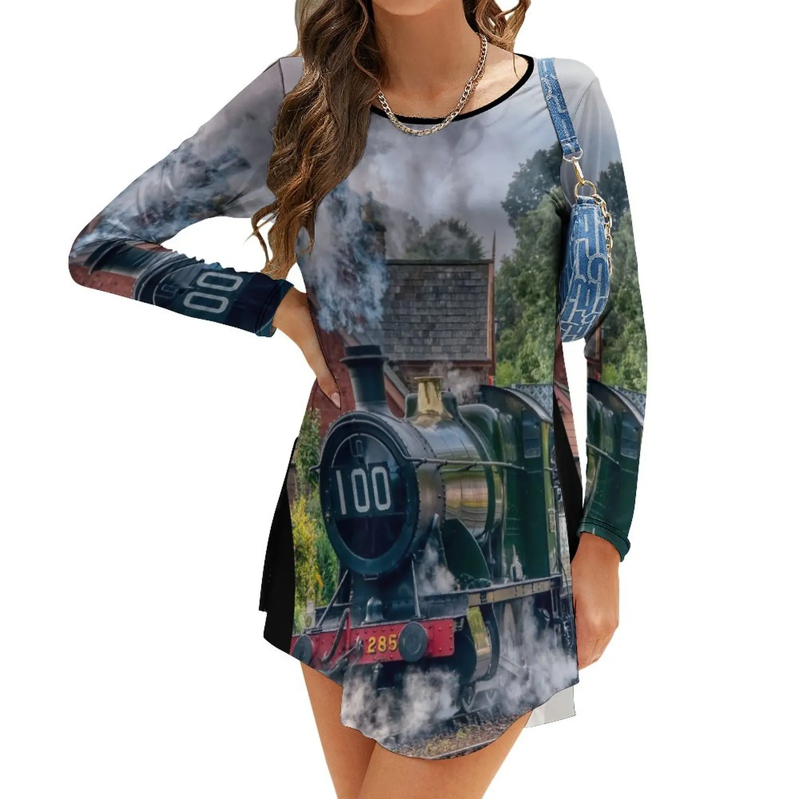 

Платье с длинным рукавом для лета 2857-