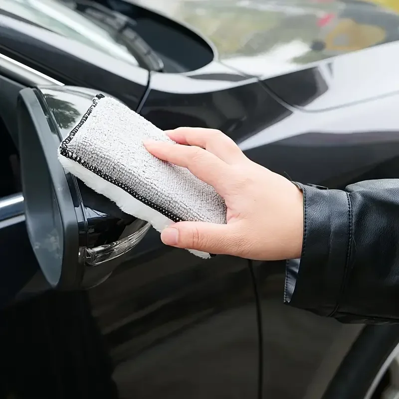 Soft Double Side Microfiber Scrubbing Sponge 2/24PCS for Car Leather Cleaning Microfiber Towel Wax Sponge Auto Detailing