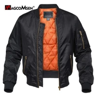 MAGCOMSEN Men's Aviator Jackets Thick Warm Orange Lining Bomber Jackets Fall Winter Casual Windproof Coats 1
