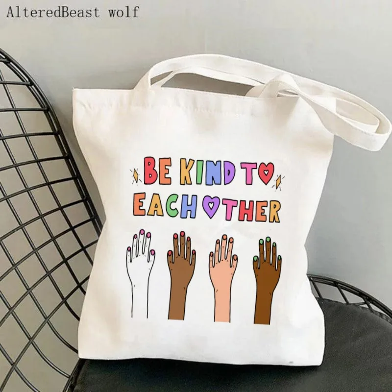 Women Canvas Shoulder bag All Things Are Possible Shopping custom Bag Harajuku Shopping Handbags Tote For Lover Girls friend