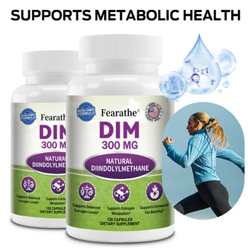 DIM Supplements 300 mg, Black Pepper Extract, Maximum Strength, Metabolism Support, Relieve Menopausal Discomfort, 120 Capsules
