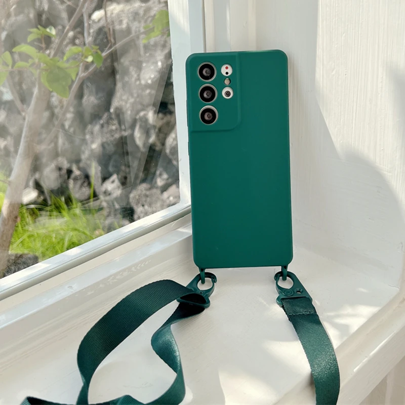 thumbnail image 1 of Crossbody Lanyard Necklace Case For Samsung Galaxy A32 A22 A12 A52 S21 S20 FE S22 S23 Ultra Plus Soft Silicone Cord Strap Cover, 1 of 5