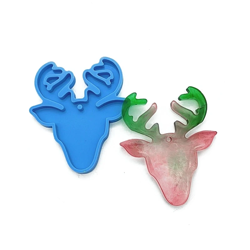 

Y1UB Diy кристаллическая форма для клея в виде оленя для головы, маленькие рога, номер дома, подвеска, ювелирное изделие, декор,