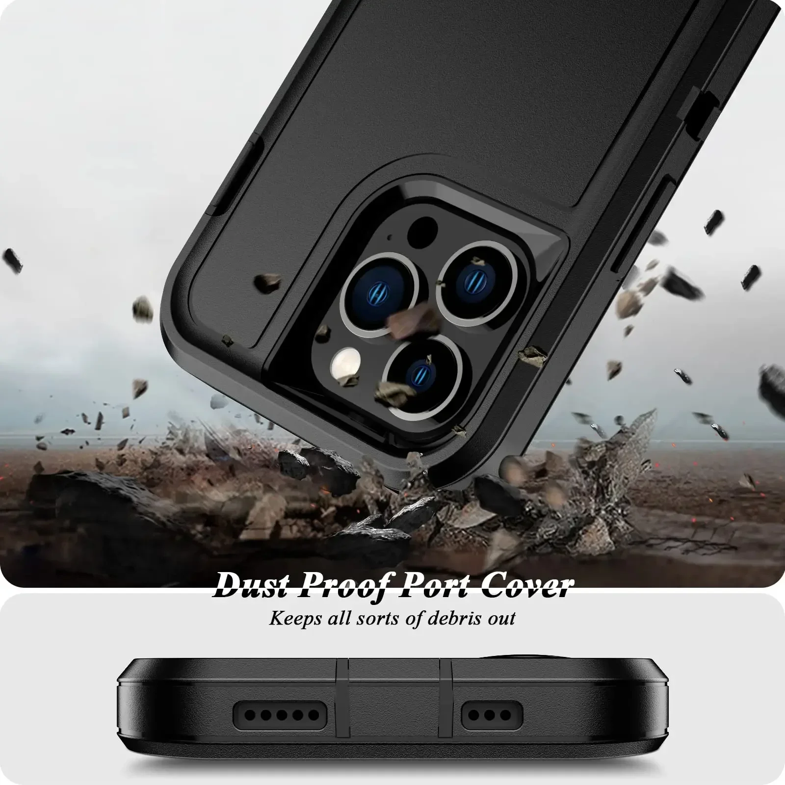 Case For iPhone 15 14 13 12 11 Pro Max XS XR 8 7 Plus Heavy Duty Shockproof Anti-Scratch Rugged Protective with Kickstand Cover
