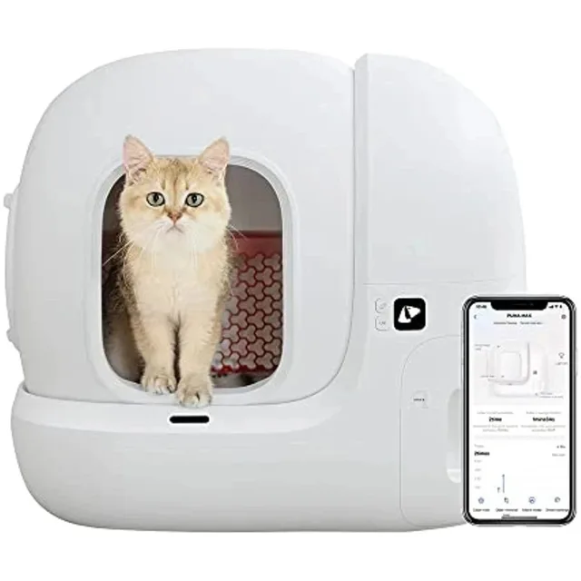 Automatic C-at Box Self Cleaning with App Control Sm-art C-at Toilet for Multiple Large Cats Global Version 6