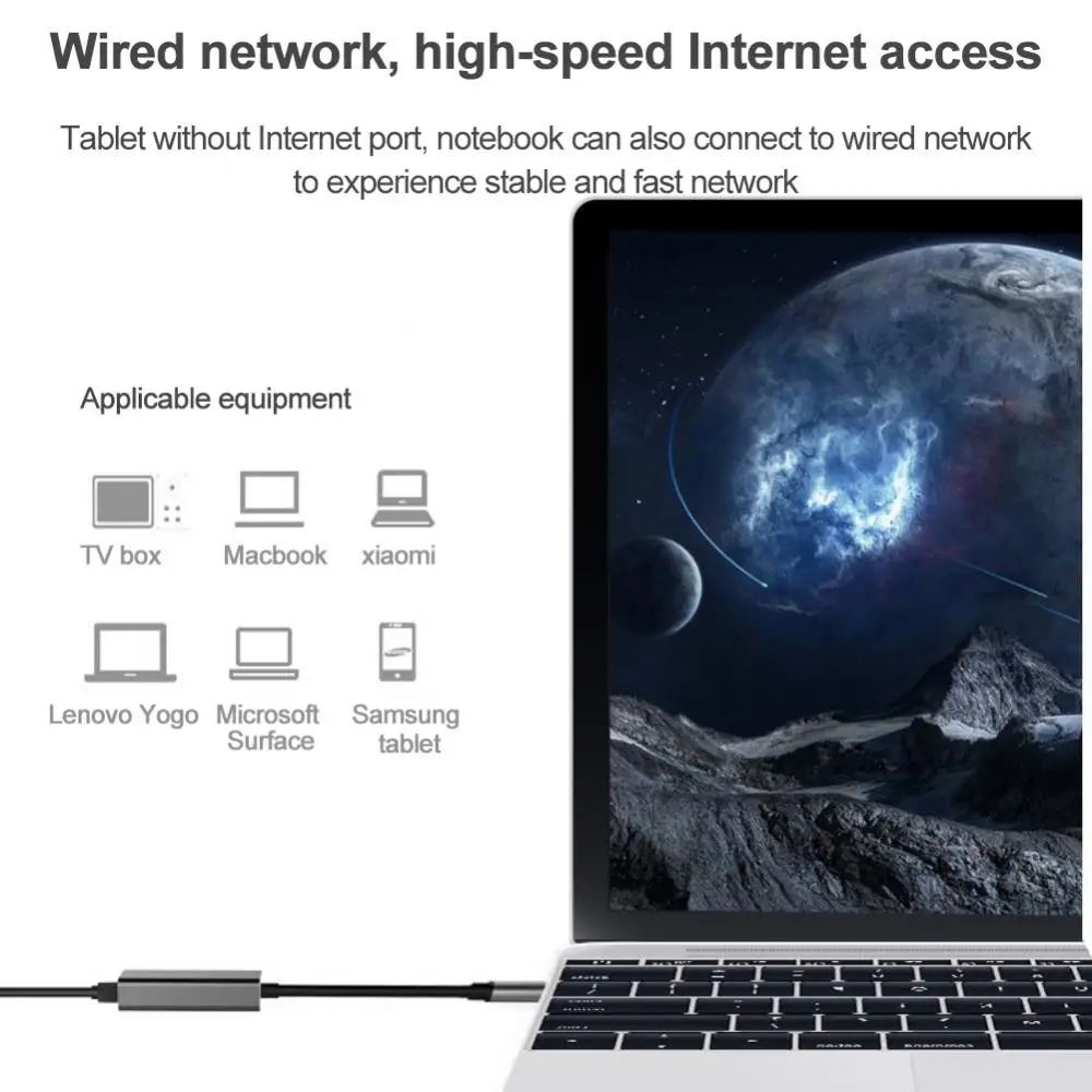 

Ethernet-адаптер с портом USB Type-C на RJ45, 100 Мбит/с