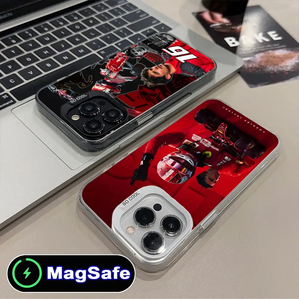 Translucent Color Print Sports Phone Case Featuring Charles Leclerc