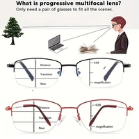 Lunettes de lecture multifocales progressives intelligentes pour hommes et femmes, à double usage, anti-lumière bleue, à réglage automatique 1