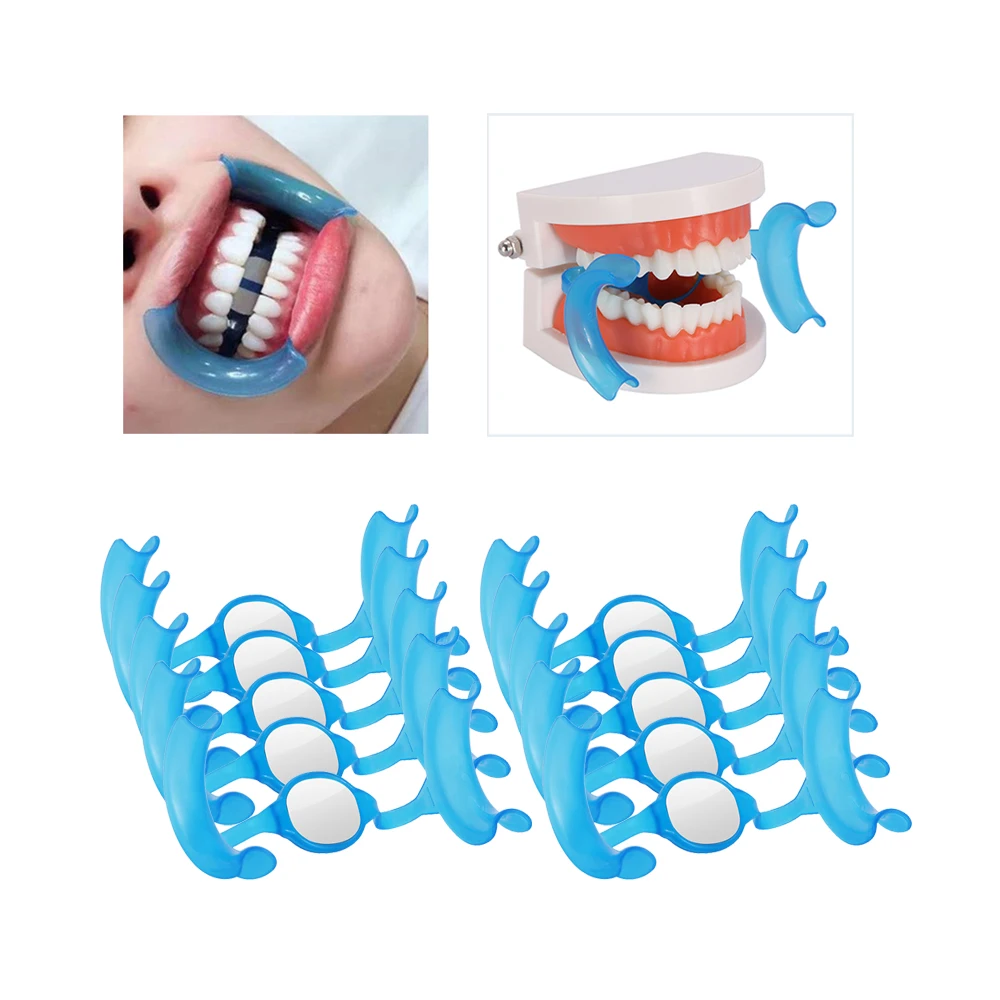 10Pcs/Bag M Type Mouth Opener w/ Mirror Cheek Retractor Expanders Teeth Whitening Dental Tools Dentistry Materials