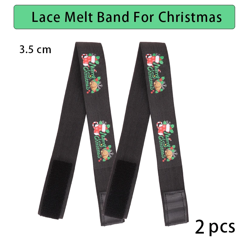 Wig Bands For Edges Lace Band With Ear Muffs Black Melting Band For Lace  Wig Adjustable Elastic Bands With Merry Christmas Print