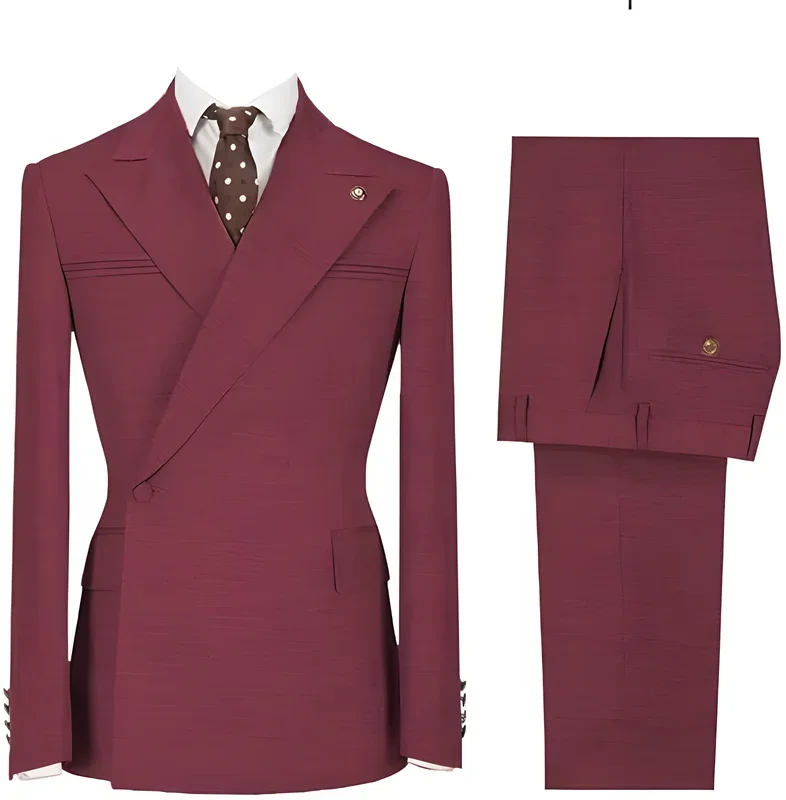 2 Piece Men's Wedding Tuxedo Suit Handsome Casual Set Men's Groomsmen Business Prom Suit Jacket Notched Lapel