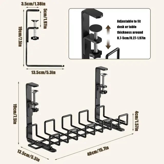 Under Desk Cable Tray DIY Cable Management Stands Under Desk Cable Organizer  Rack For Wire Management