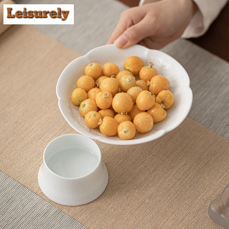 Chinese Auspicious Clouds Drainage Fruit Dishes Vintage Pastry Plate Cake Display Stand Candy Bar Serving Tray Teaset Decoration