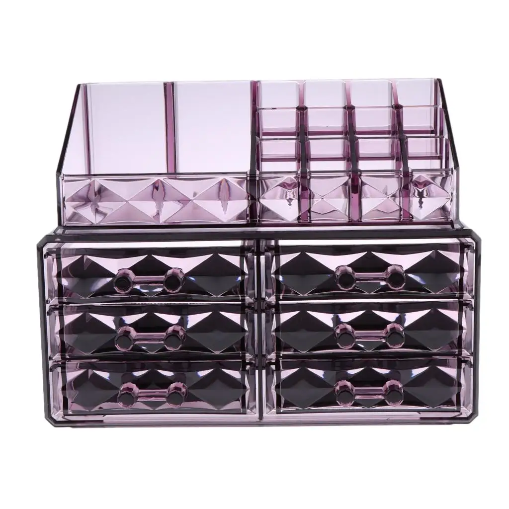 1 piece Acrylic Cosmetic Makeup and Jewelry Storage Case Display Stand for Bathroom, Dresser, Vanity and Countertop