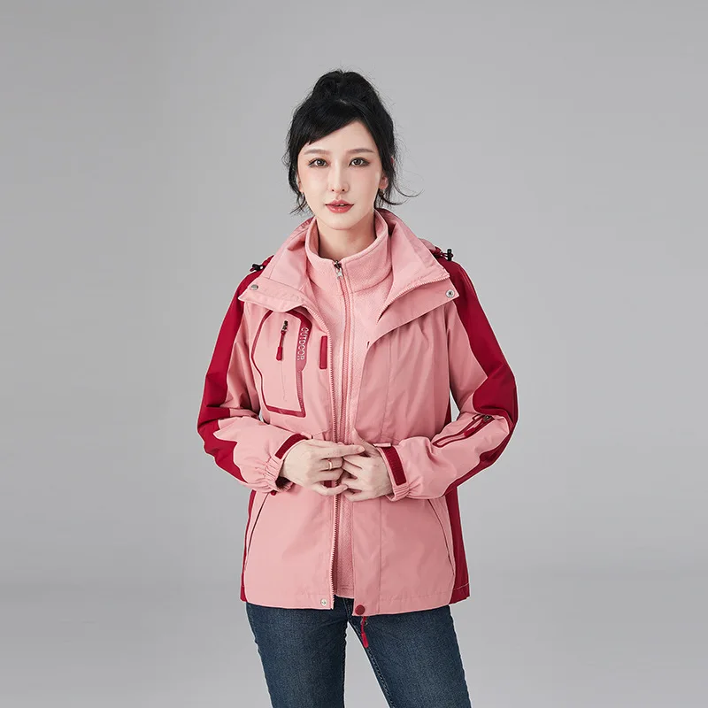 

QZ New Style Assault Suit Couple's Three-in-one Fleece Inner Waterproof And Warm Outdoor Waterproof Clothing Camping Hiking Suit