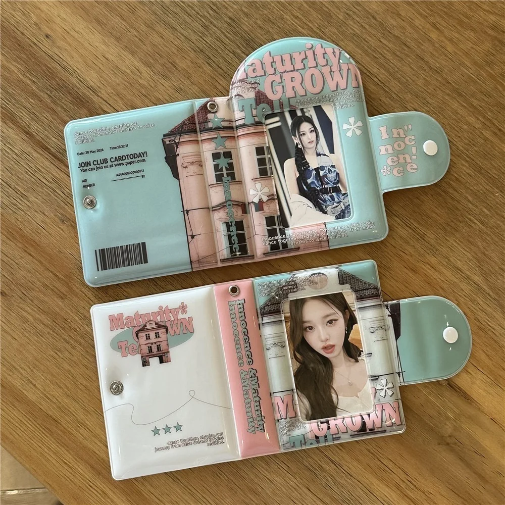 Cute Japanese Style Card Album PVC Mini Idol Card Collect Book with 16 Internal Pages 3 Inch Collectible Card Album Gift