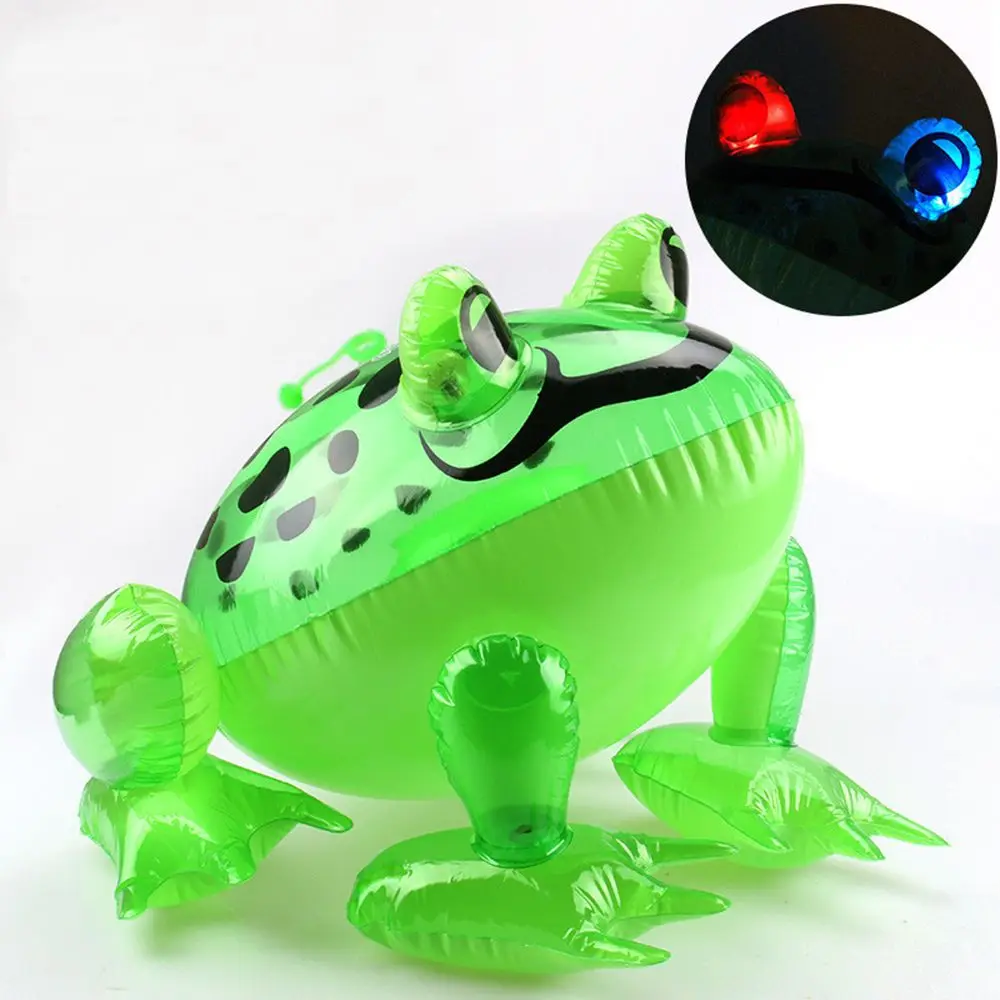 Cute Birthday Party Decor Gifts Kids Favors with Flashing Light Inflatable Toys Green Frog Blow Up Animal 5