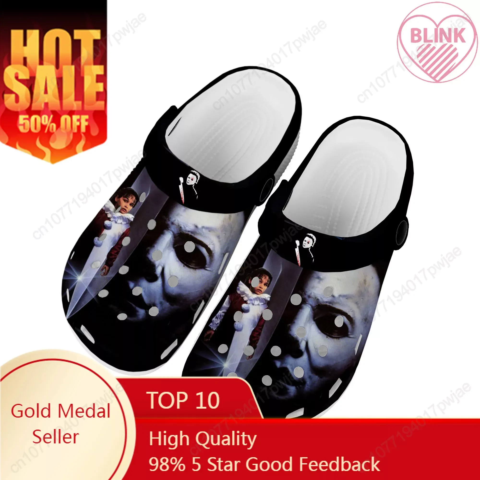 

Movie Michael Myers Home Clogs Custom Water Shoes Horror Halloween Mens Womens Teenager Shoe Garden Clog Beach Hole Slippers
