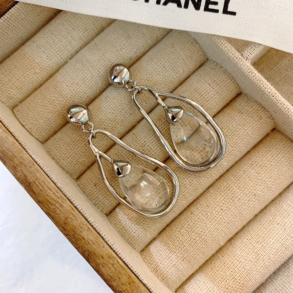 Fashion Temperament Minimalism Transparent water drop  Earrings for womens Girl party gift  Jewelry wholesale