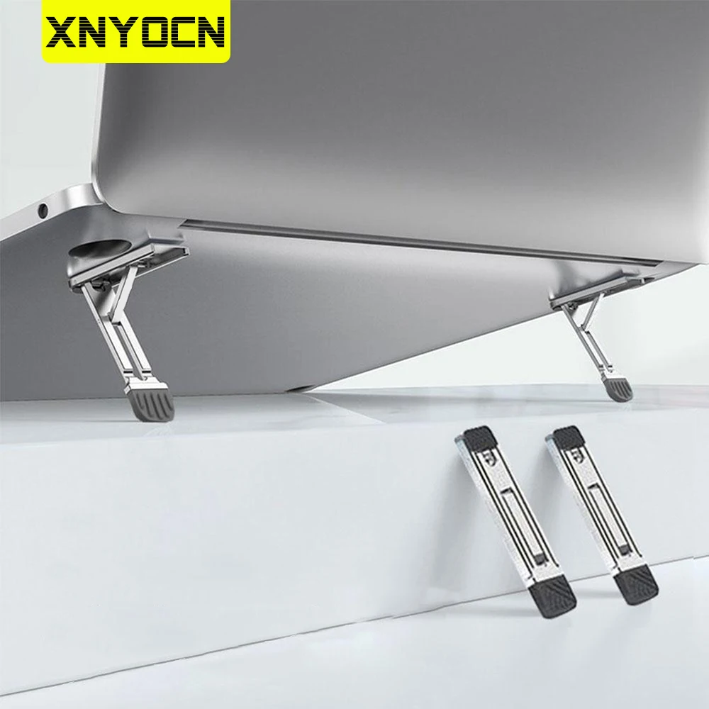 Xnyocn 노트북 스탠드 알루미늄 합금 미니 접이식 홀더 3 높이 조정 노트북 Macbook 스마트 폰용 브래킷 액세서리