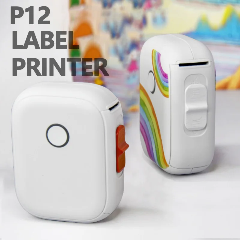 Eric BEAR P12 Label Printer Machine Mini Pocket Thermal Label Maker BT Connect Labeling Machine Paper Width 15mm D11