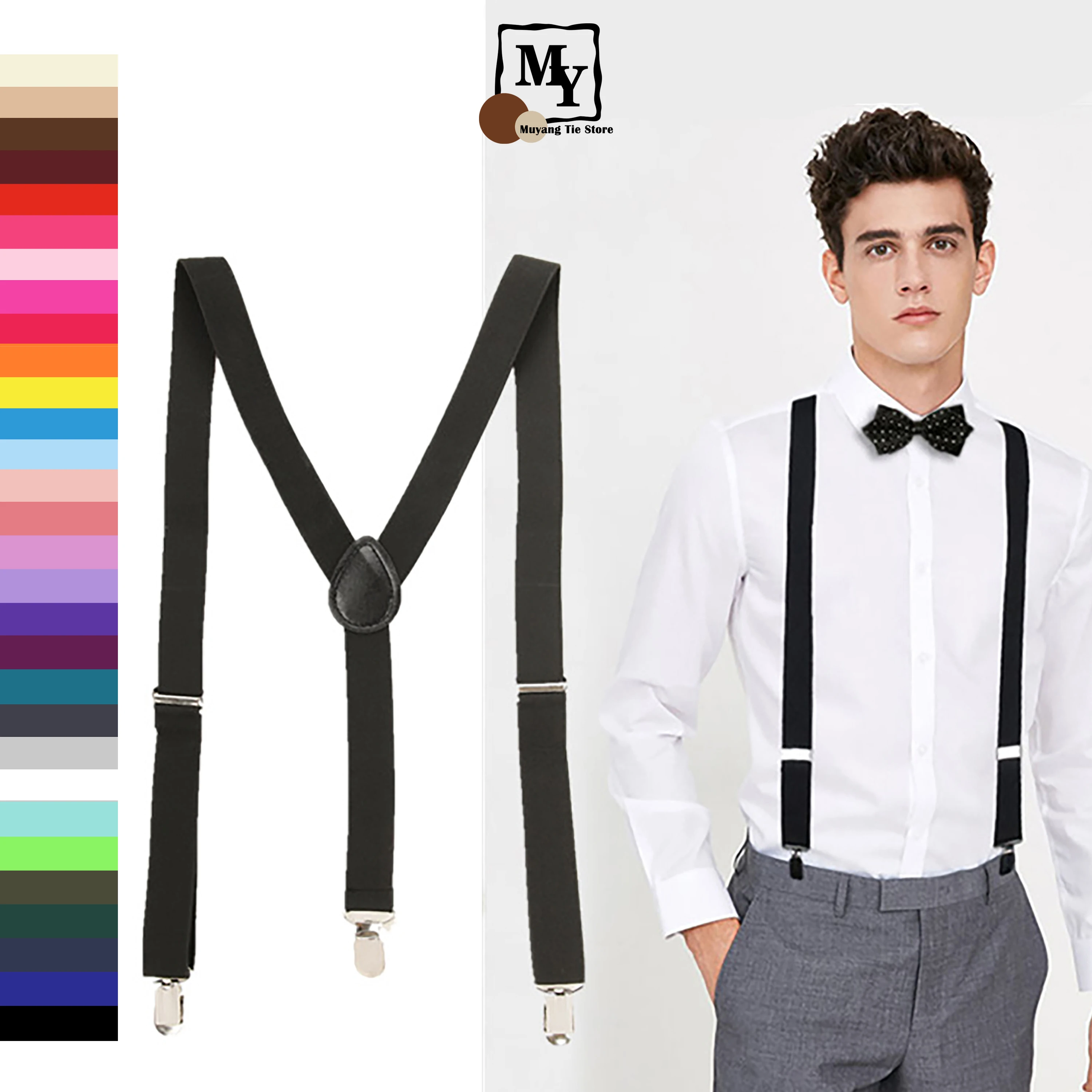 New-Fashion-Solid-30-Colors-Men-s-Suspenders-Belts-Clip-on-Y-Back ...
