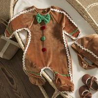 ma&baby 0-24M Christmas Baby Gingerbread Man Costumes  Newborn Infant Boy Girl Baby Romper Hat Long Sleeve Jumpsuit Xmas Clothes 2