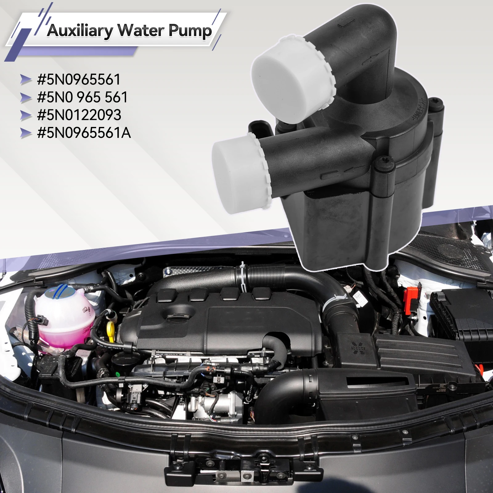 5N0965561 5N0 965 561 Car Auxiliary Cooling Water Pump For Audi A1 A3 Q3 TT VW Golf Passat Skoda Seat 1.6 TDI 2.0 TDI 5N0122093 cooling water pump