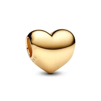 DIY Sparkling Gold Rose Gold Silver Heart Shape Charm Bead Fit Original 925 Sterling Silver Bracelet Women Fashion Jewelry Gift 2
