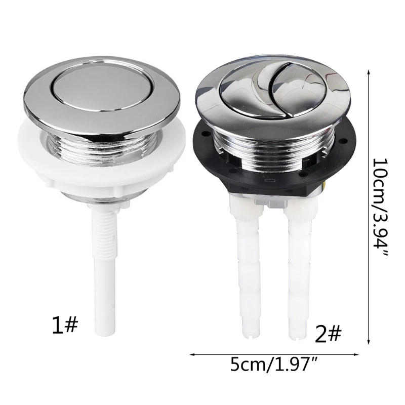 Toilet Tank Button Single/Dual Push Flushing Toilet Button 38mm Toilet Button Replacement with Thread Diameter Bathroom