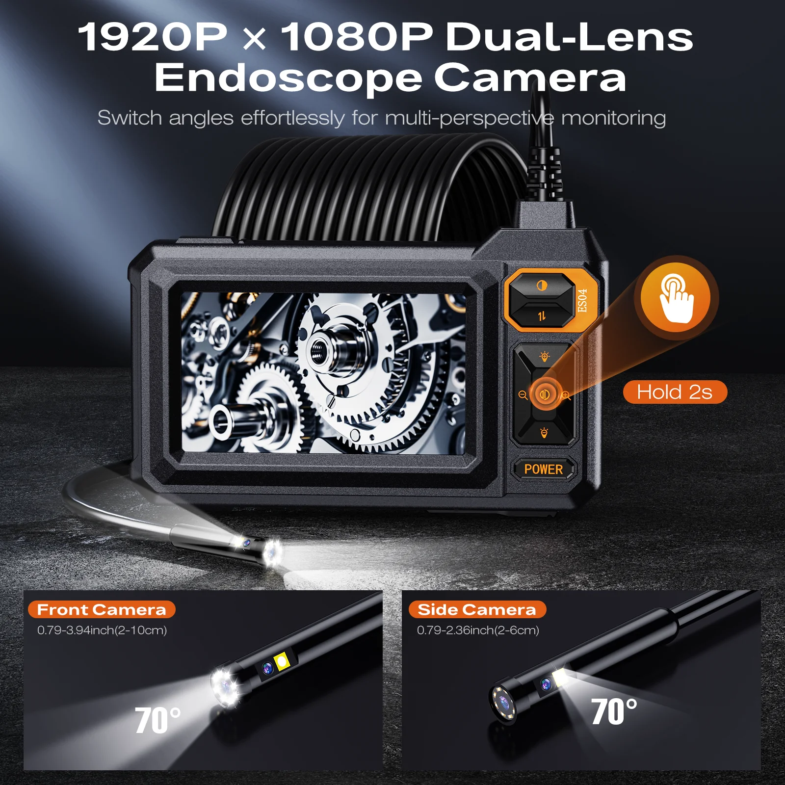 Endoscope Camera 4.3 Inch Screen 1080P HD Industrial Endoscope Camera IP67 Water