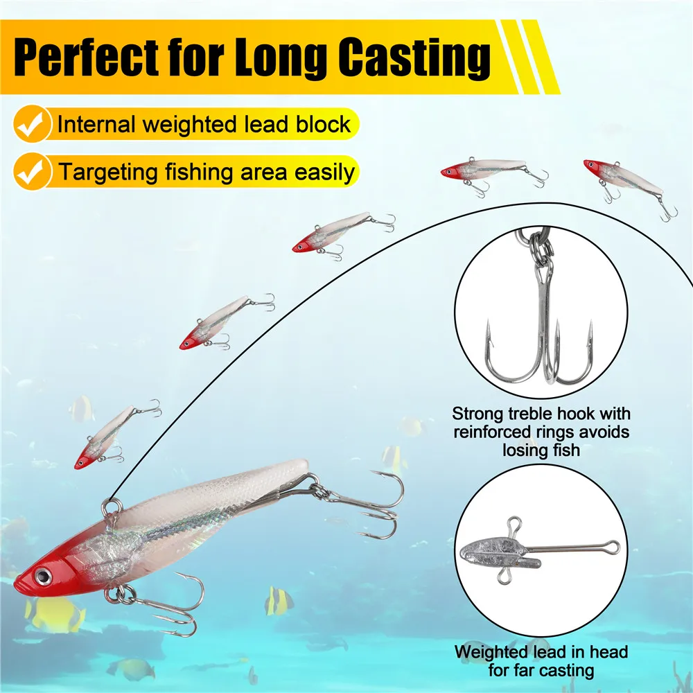 5 Stück Weiche Wobbler-Angelköder, vorgefertigte Jigköpfe, weiche Kunststoff-Walleye-Angelköder, Swimbaits für Barsch, Walleye und Forellen. – Detail 6