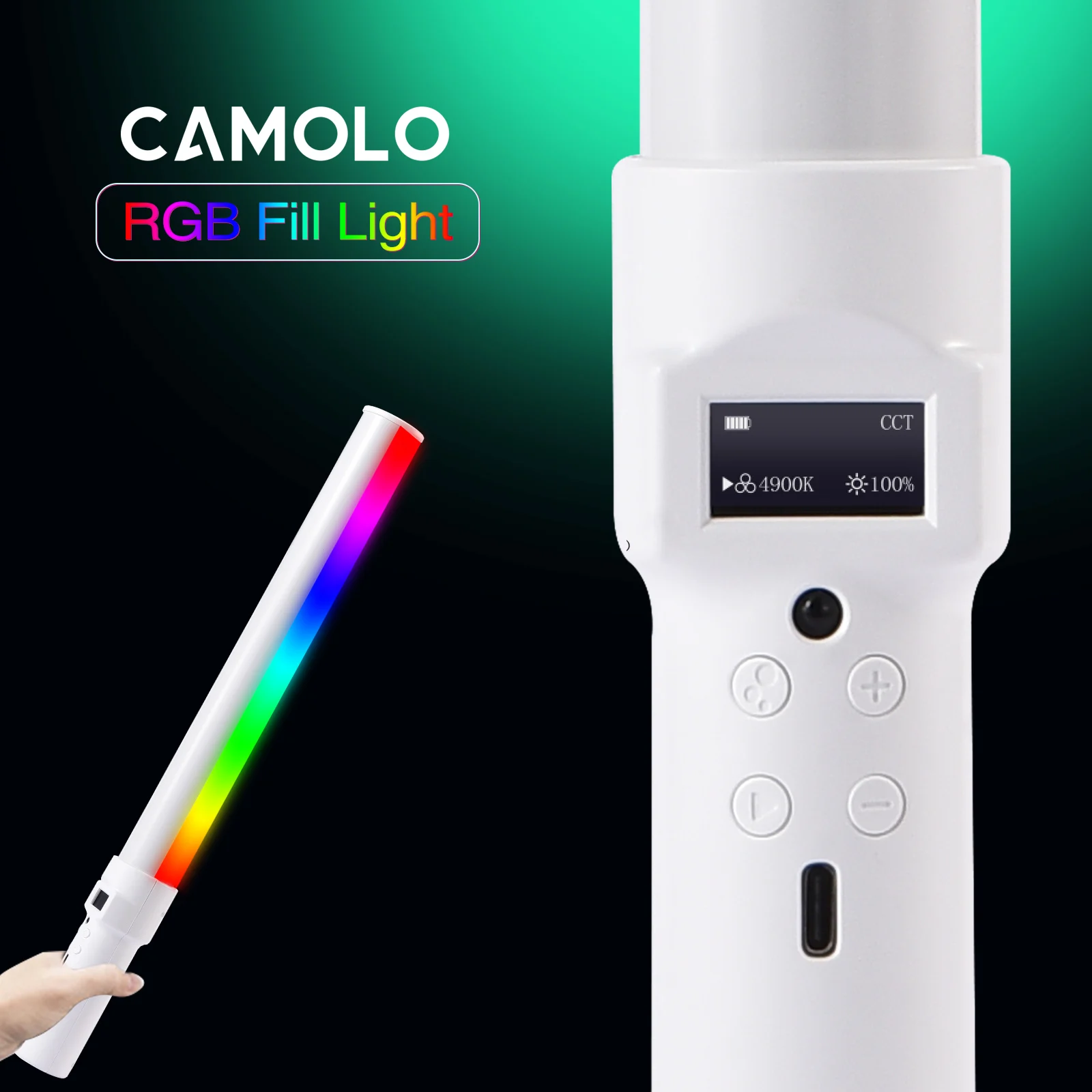 50cm 8W RGB Stick Licht Zauberstab Leichte Handheld Rohr Licht Led Video  Licht CRI 95 + 2600mAh fotografie Studio Lampe Typ-C - AliExpress