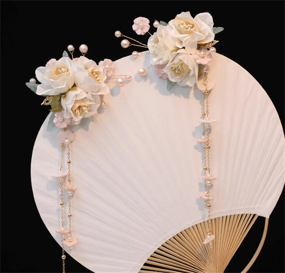 Amabro Hanfu, 5 forcine per capelli cinesi a forma di fiore, accessori per capelli da sposa tradizionali cinesi, accessori per capelli per tutti i