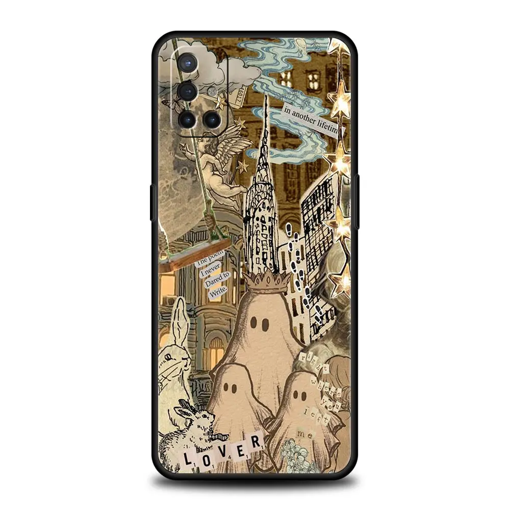 Adorable Ghost-Themed Soft Black Phone Case