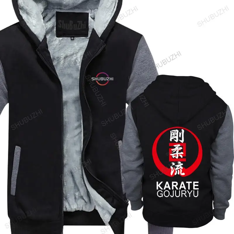 Новая Теплая Толстовка Karate Gojuryu с капюшоном для занятий спортом, модная зимняя куртка со скидкой, Новое поступление, мужские толстовки на молнии