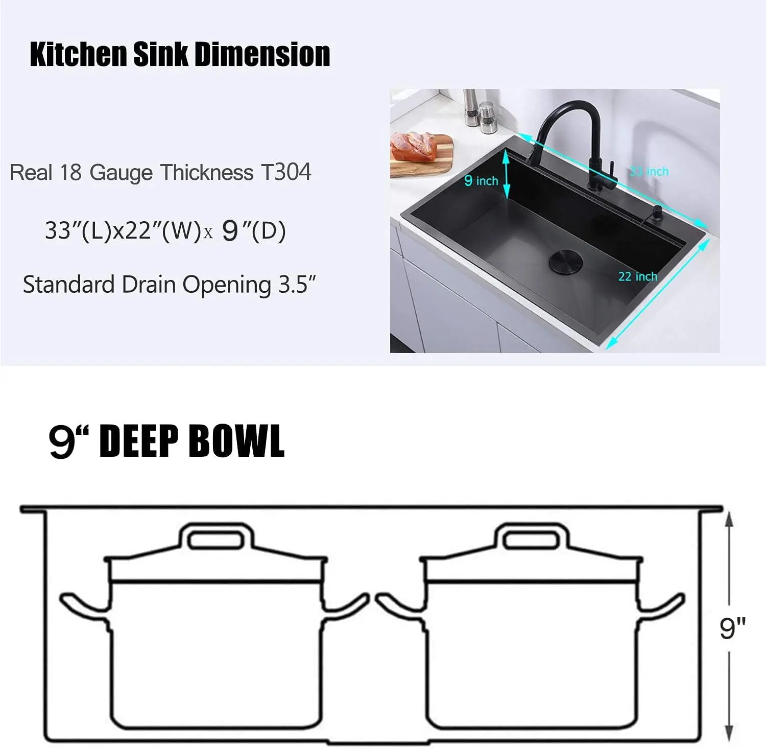 Gunmetal Black Stainless Steel Kitchen Sink, Handmade Single Bowl