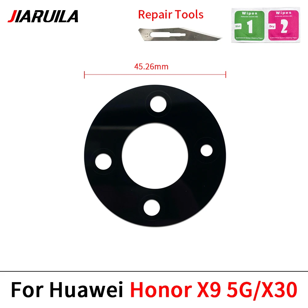 화웨이 아너 X5 플러스 X6S X6A X7A X8 4G X9 5G X9A X9B용 후면 카메라 렌즈 유리 커버(스티커 접착식 수리용) 10개