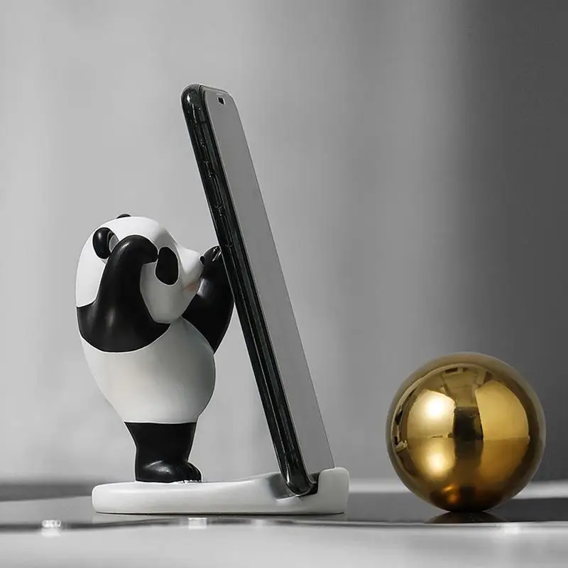 Panda Phone Holder Cartoon Panda Shape Phone Stand for Desk Non Slip Stable Multifunctional Decorative Panda Desk Accessories